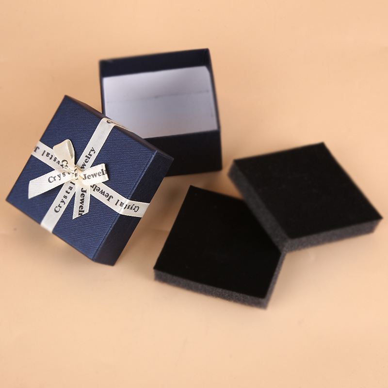 Bow Gift Box Jewelry Box Bracelet Box Gift Box Square Jewelry Box Paper Packaging Box Bow Jewelry Box