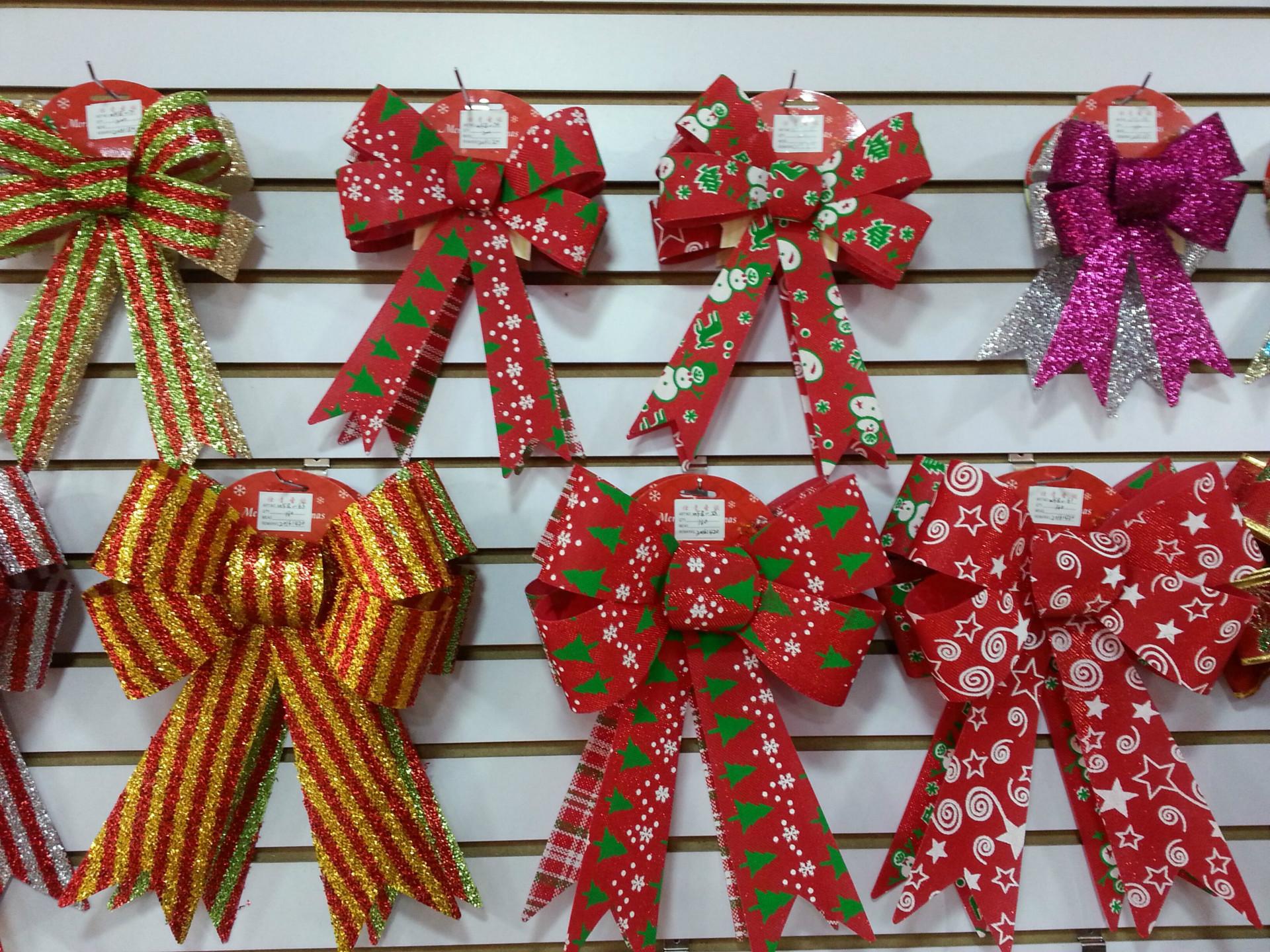 25cm Glitter Powder Christmas Bow Hanging Christmas Tree Decoration diy Accessories Christmas Bow Pendant_voghion.com