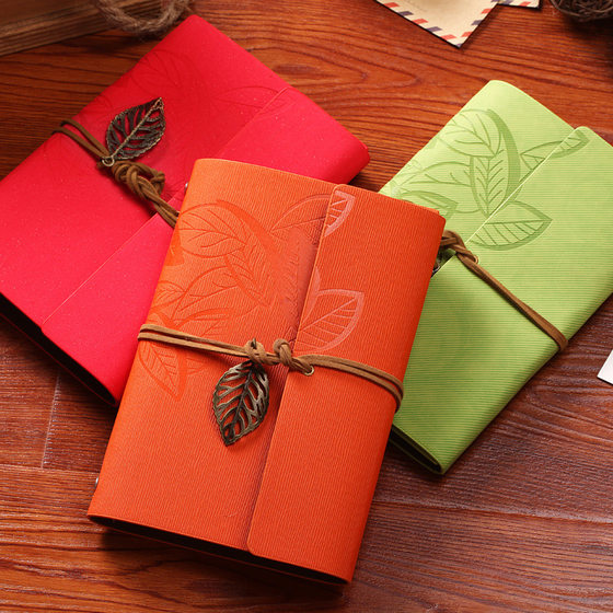 A6 leather loose-leaf notebook leaf notebook strap notepad carry-on book travel Ledger sub-business record