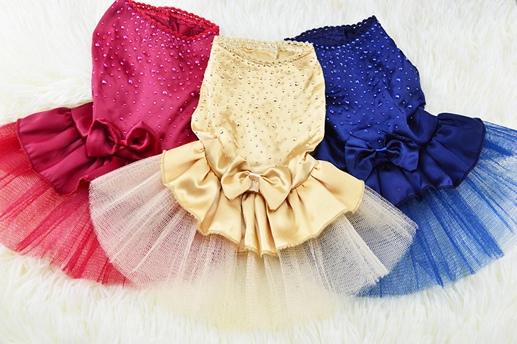 新しいペットの服の犬のスカートの子供の猫の春夏の項のテディの小さい王女の蓬のスカートの項のテディの服|undefined