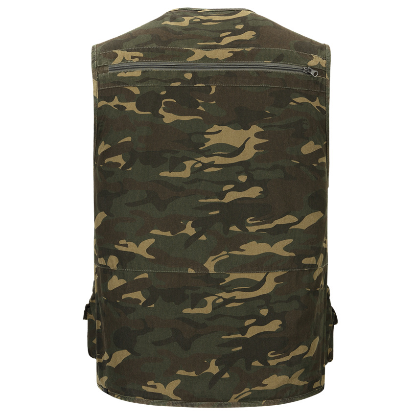 Workwear camouflage reporter photography multi-pocket functional vest fishing vest vest outdoor men's
