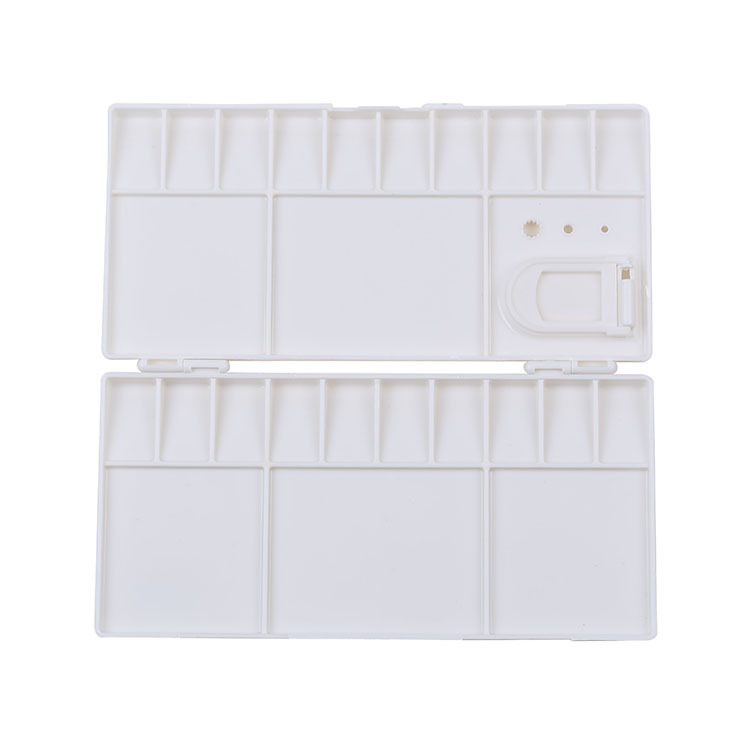 Factory direct gouache Chinese painting palette RD-25 square white palette plastic flip palette