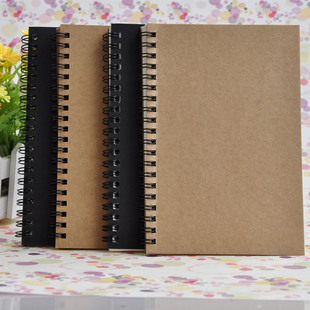 Factory direct customizable retro Kraft paper sketchbook graffiti blank notebook creative coil notebook