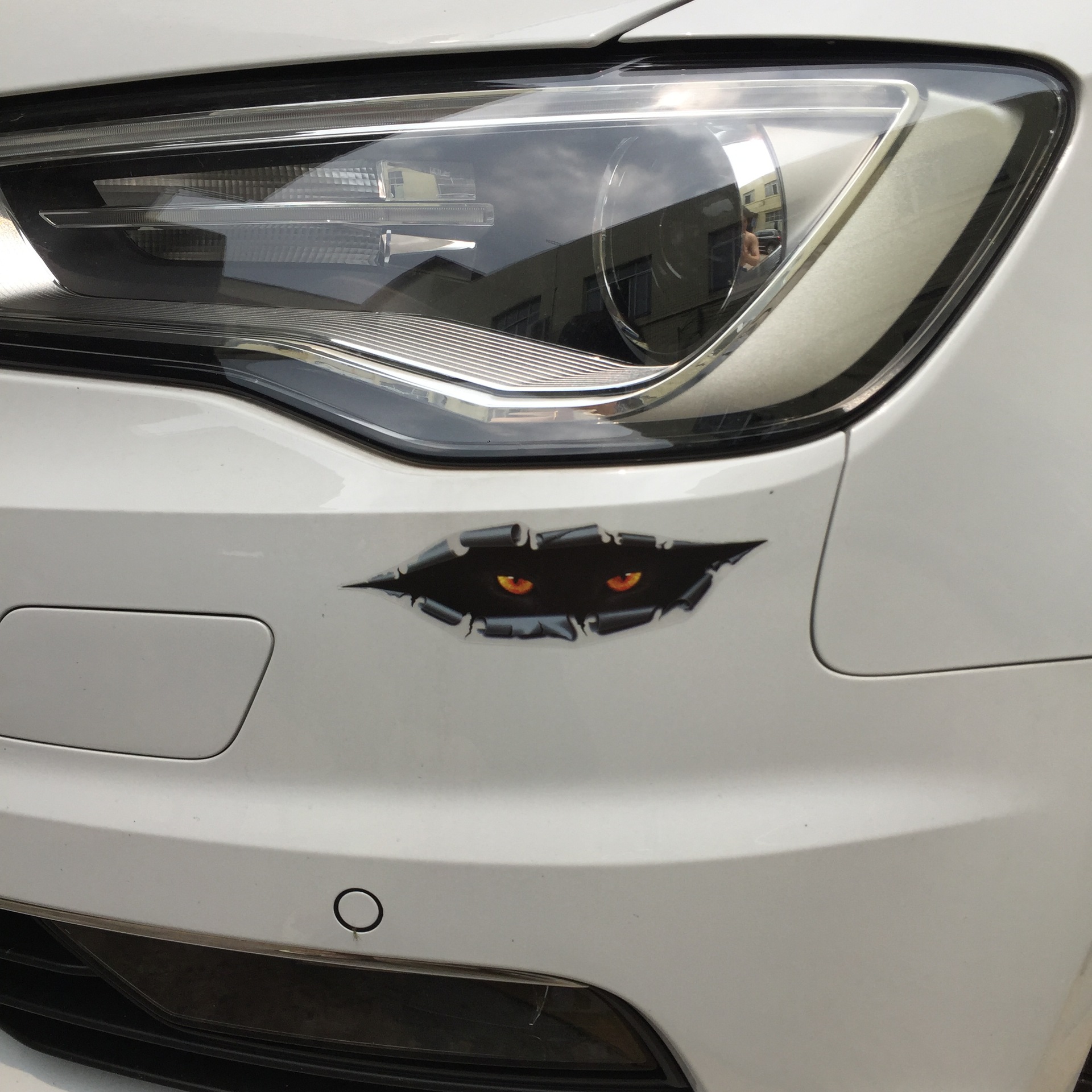 Кошачий глаз зеркало заднего вида Автомобильные наклейки небольшой размер имитация подглядывающий кошачий глаз автомобильные наклейки 5x17 см трехмерные наклейки для тела оптом