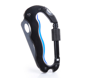 Support LOGO carabiner knife multifunctional outdoor buckle aluminum alloy quick hook with bottle opener screwdriver load bearing