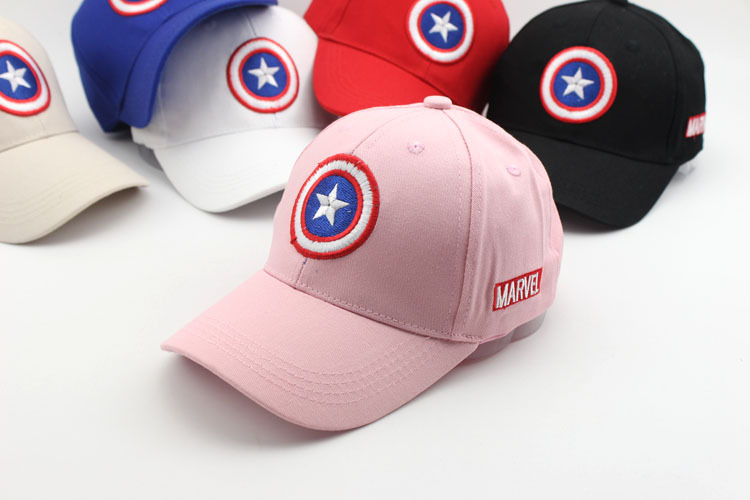 Летняя новая детская шляпа Captain America, однотонная сетчатая Кепка с утиным языком, бейсболка для мальчиков и девочек оптом F219