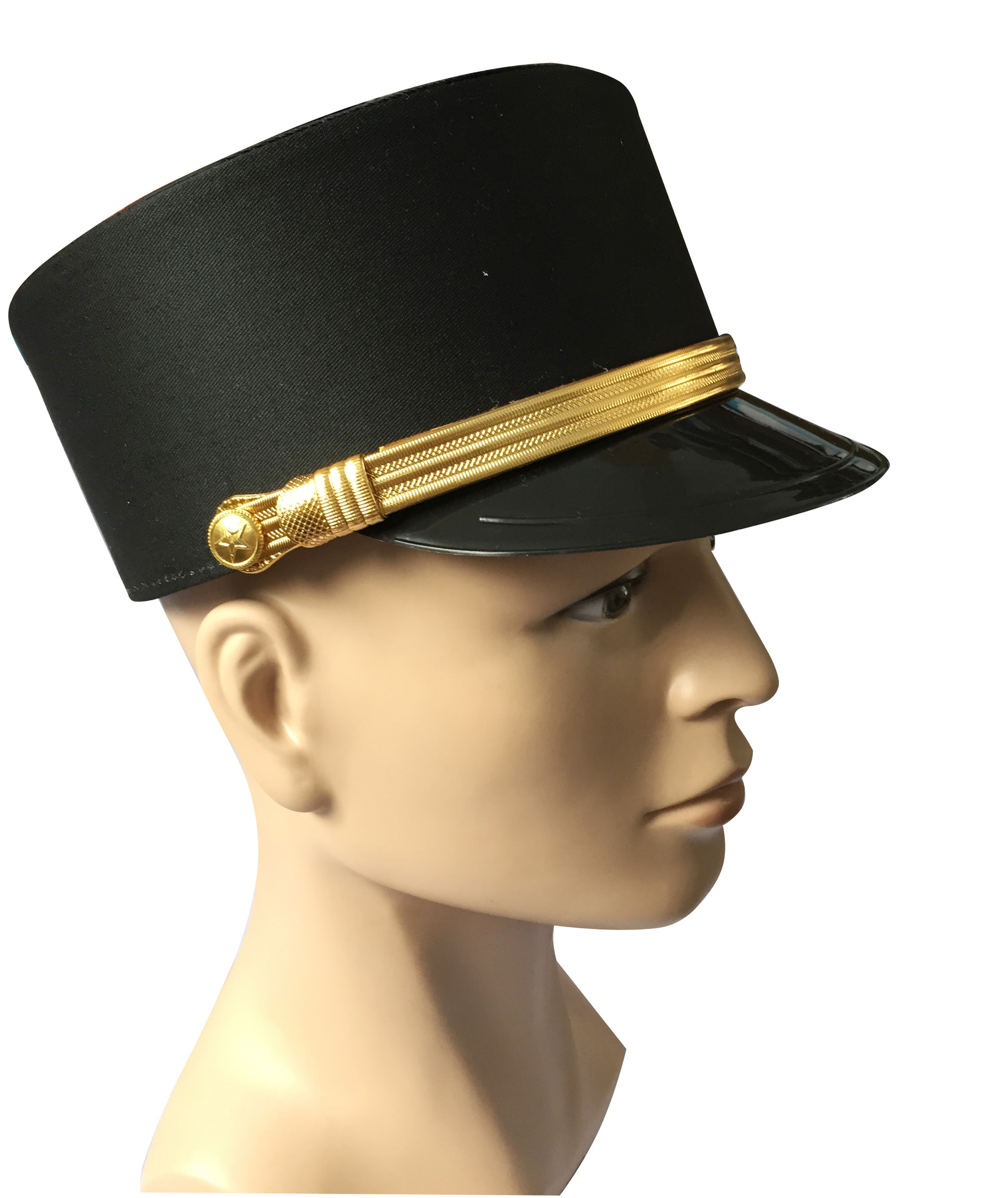 Hat factory in stock custom hotel bellman hat doorman hat animation cosplay hat ceremonial hat golden hat