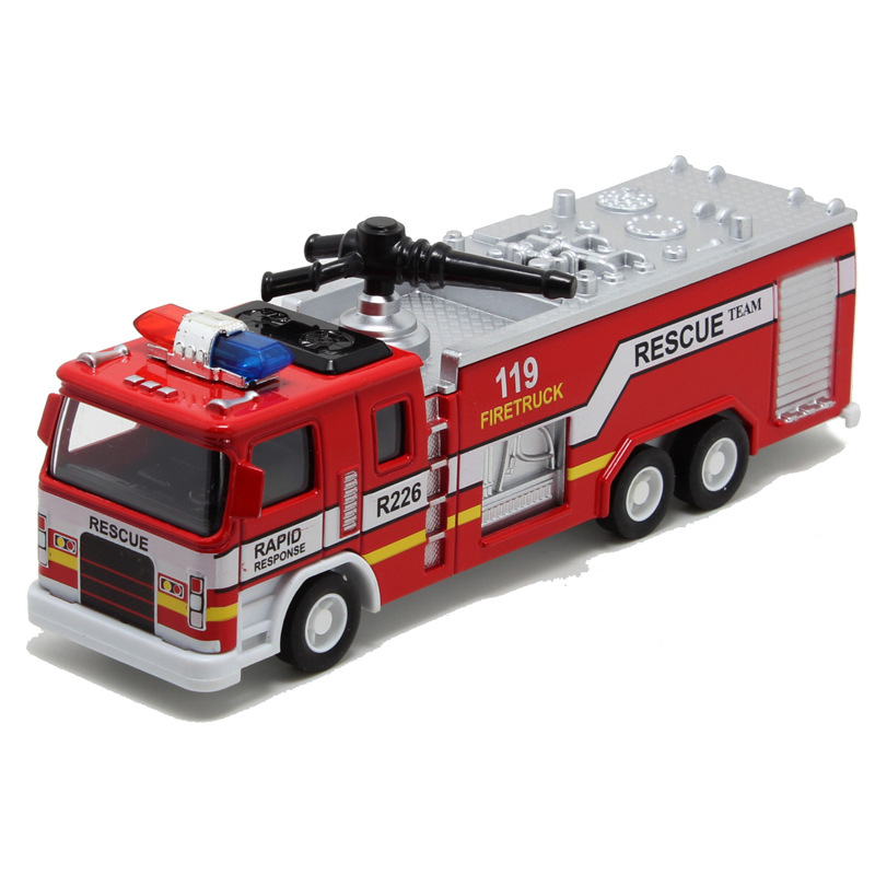 New alloy car fire truck fire fighting toy model light music Huili children's toy car manufacturers wholesale