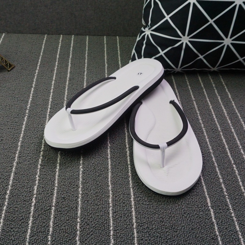 2023 Korean-style Simple ins Couple's Flip-flops Men's Round-striped Colorblock Fashionable Holiday Beach Anti-slip Sandals