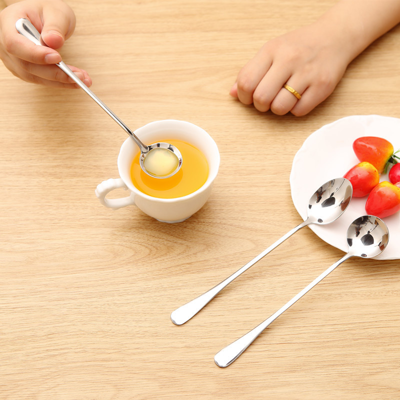Kitchen creative stainless steel long handle spoon ice spoon office coffee spoon stirring spoon long spoon