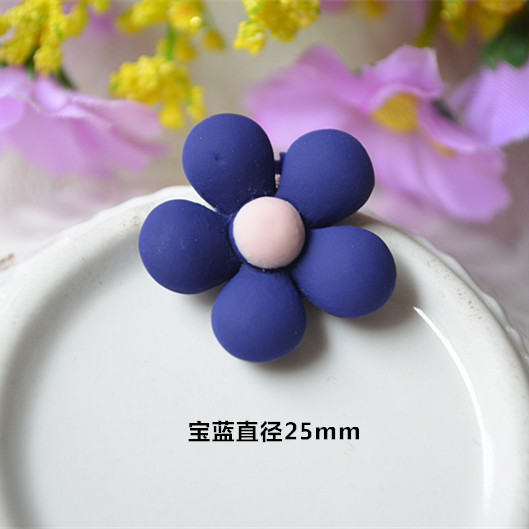 Imitation fabric resin frosted matte five-petal flower children's hair rope mobile phone shell material diy jewelry accessories