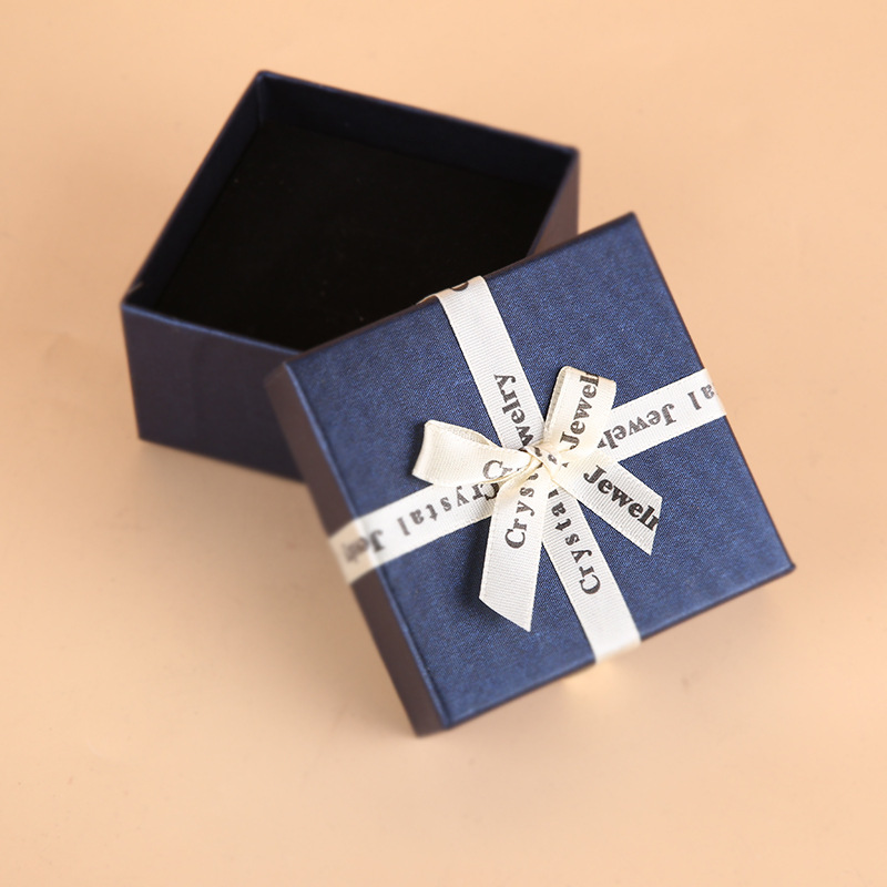 Bow Gift Box Jewelry Box Bracelet Box Gift Box Square Jewelry Box Paper Packaging Box Bow Jewelry Box
