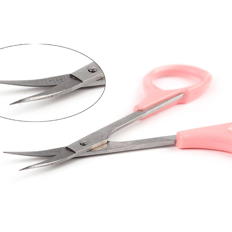 Shuangling scissors small eyebrow scissors stainless steel double eyelid stickers scissors eyebrow beauty nose hair straight elbow scissors wholesale