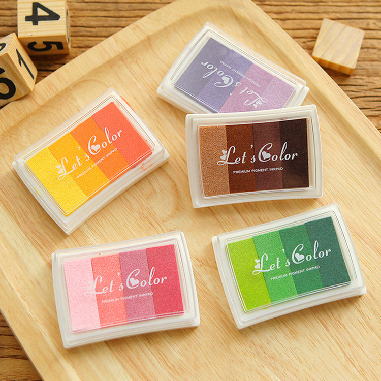 Seal companion cute gradient ink pad hand account DIY special 4-color gradient ink 6 colors optional