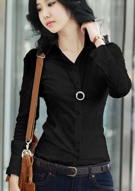 2024 Spring and Autumn New Business Wear Work Clothes White Shirt Women's Long Sleeve Base Shirt Korean Slim Fit plus size Women's Clothing