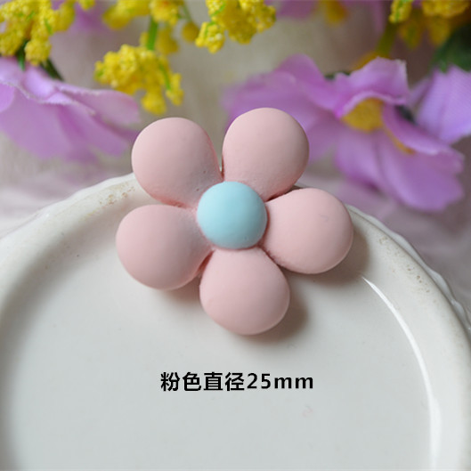 Imitation fabric resin frosted matte five-petal flower children's hair rope mobile phone shell material diy jewelry accessories
