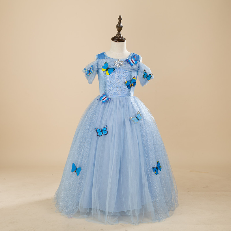 2024 children's clothing girls' children's 61 performance dress Cinderella princess dress Frozen dress mesh holiday dress