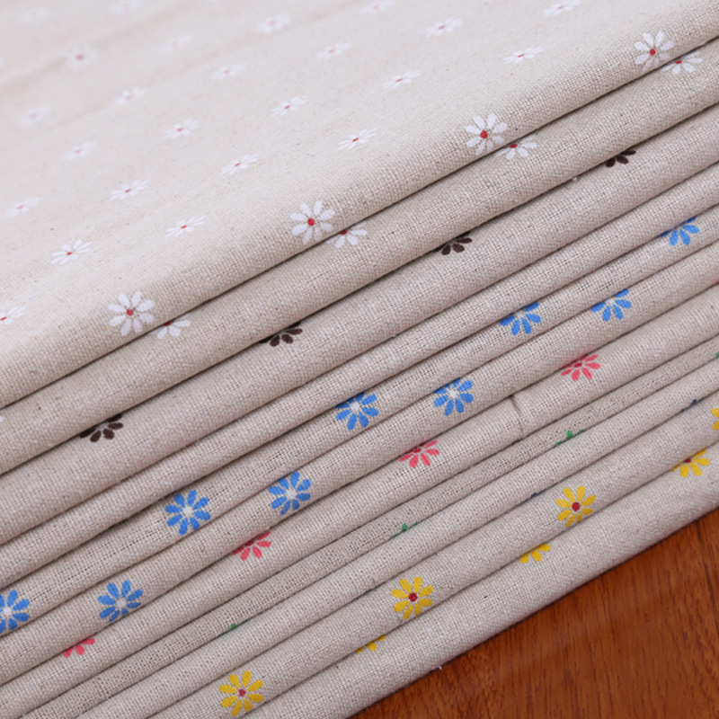 [Factory direct supply] DIY Daisy printing cotton and linen fabric blended fabric sofa curtain linen printing