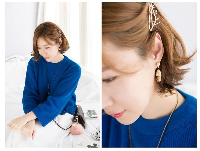 F261 Südkorea mode kreative zweig legierung seite clip fee geweih haarnadel mode persönlichkeit Prinzessin clip großhandel_voghion.com