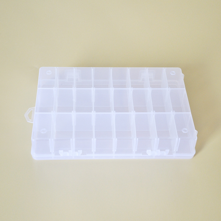 Removable 24-compartment transparent storage sorting jewelry hardware electronic parts fishing gear plastic compartment storage box