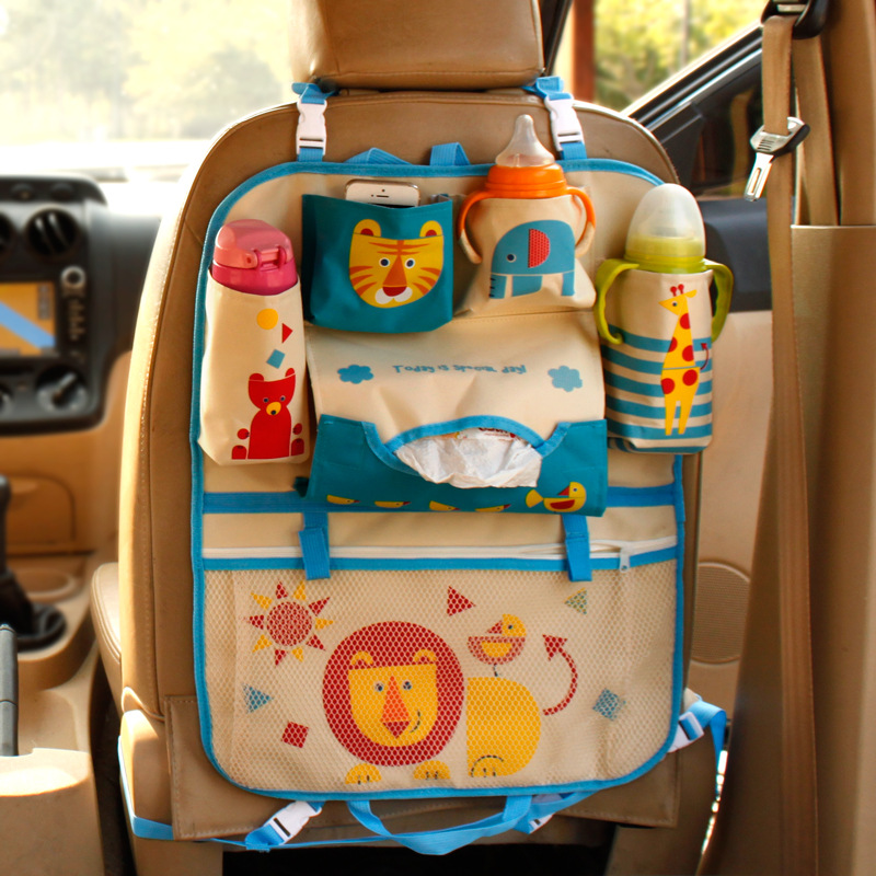 Car seat back bag storage Korean version cute cartoon multi-functional storage children's supplies cross-border car seat hanging bag