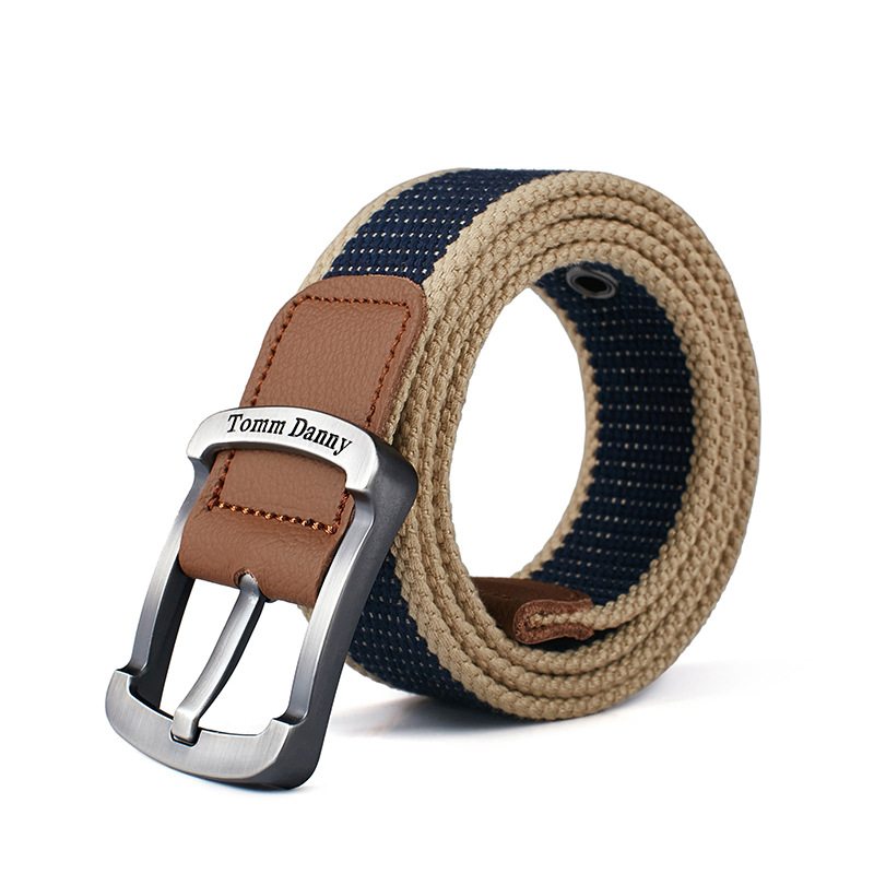 Youth Student Belt Spot Wholesale Pin Buckle Canvas Belt Men's Casual Outdoor Canvas Belt Trousers