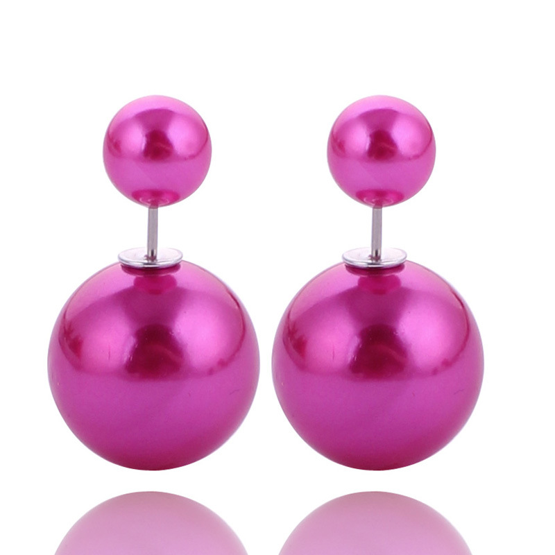 New European and American hot-selling earrings Classic double-sided pearl candy ear studs wholesale foreign trade 
