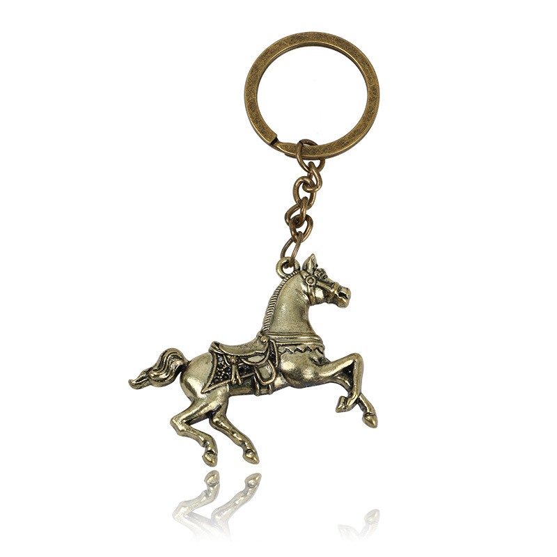 Creative men's waist hanging key chain pony pendant zodiac horse key chain horse wholesale printable LOGO