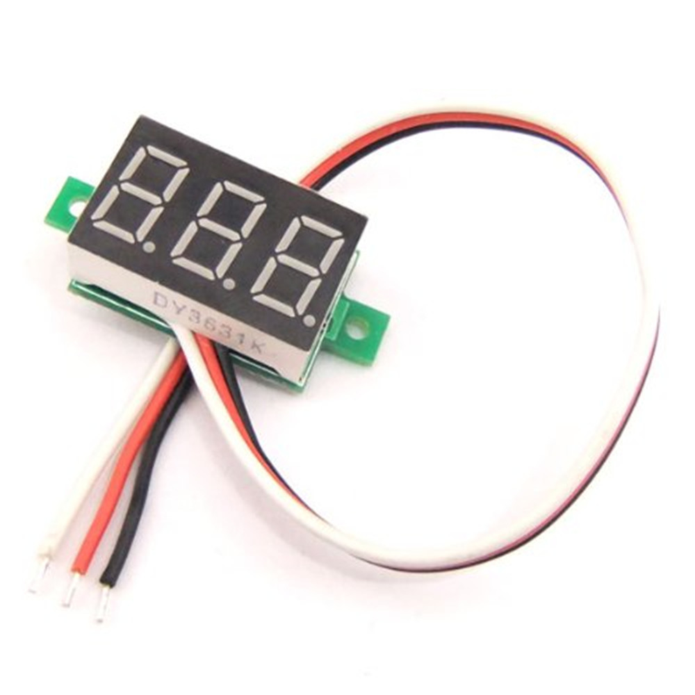 Three-wire voltmeter 0.36 inch DC 0V-30v DC voltmeter motorcycle voltmeter digital display