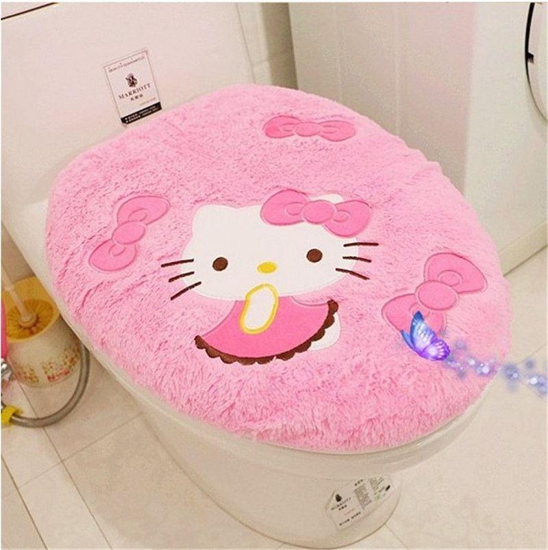 New cartoon toilet pad set Korean Velvet toilet four-piece set toilet pad a generation of hair