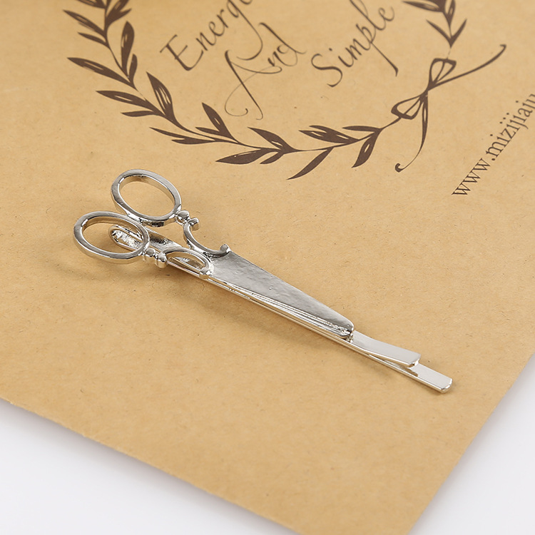 Korean style simple hair accessories personalized hair clip accessories scissors retro clip Korean style top clip Japanese and Korean style headdress
