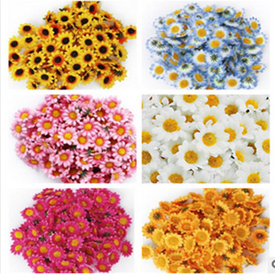 Factory direct AliExpress 4cm simulation of small sun flower head small chrysanthemum Arch Road flower head