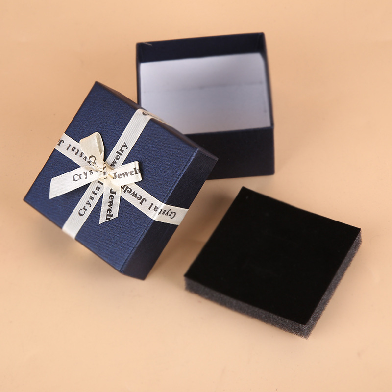 Bow Gift Box Jewelry Box Bracelet Box Gift Box Square Jewelry Box Paper Packaging Box Bow Jewelry Box