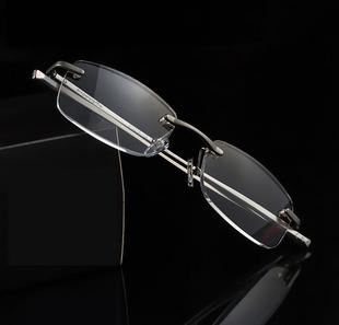 Factory wholesale aluminum alloy aluminum magnesium reading glasses elderly glasses rimless HD lenses cross-border