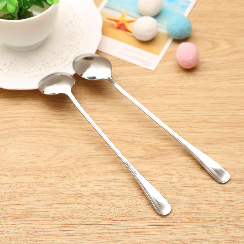 Kitchen creative stainless steel long handle spoon ice spoon office coffee spoon stirring spoon long spoon