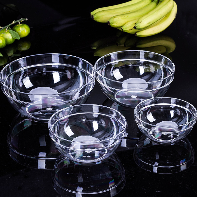 Creative acrylic round salad bowl thickened transparent hotel household vegetable lotus bowl tableware tea plastic