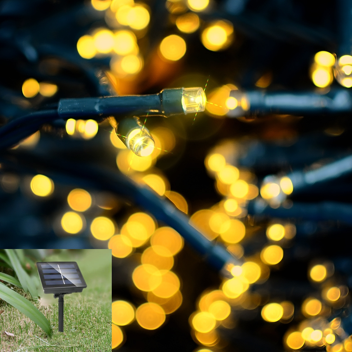 Amazon solar string lights 300led Christmas lights wedding festival courtyard gypsophila decorative string lights on behalf of the hair