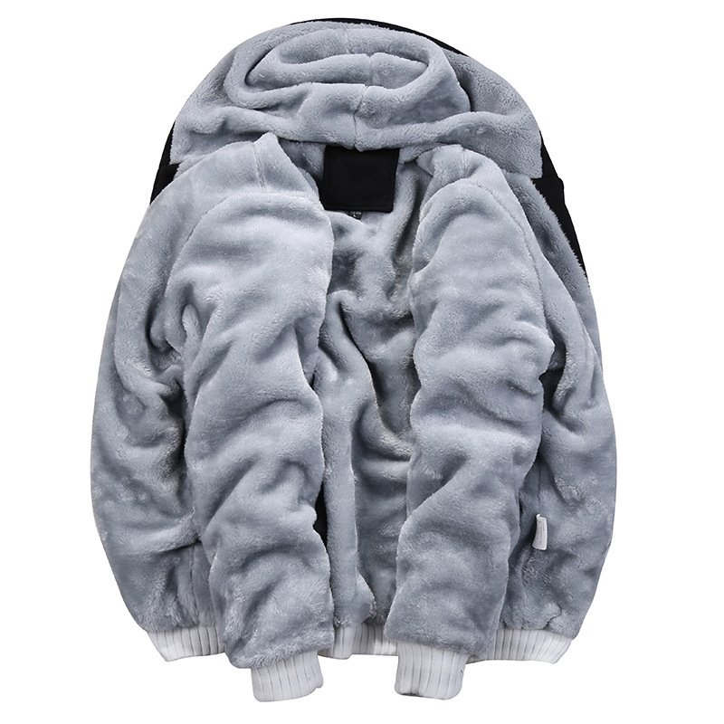 2023 new autumn and winter men's thickened plus velvet sweater suit sports casual men's coat factory direct 5XL