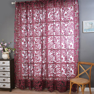 Ke Qiao factory direct palm flower cut gauze curtain balcony bedroom foreign trade AliExpress finished curtain window screen