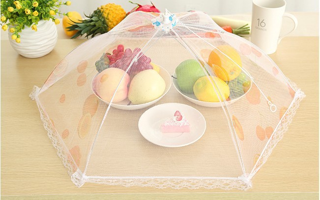 Factory anti-fly table cover lace dish cover round folding table folding food cover small