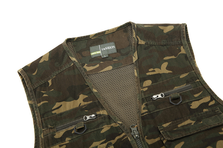 Workwear camouflage reporter photography multi-pocket functional vest fishing vest vest outdoor men's