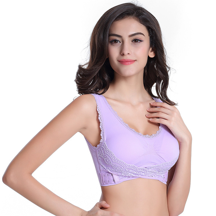 Sports bra without steel ring lace sexy gathered thin bra cross shockproof yoga bra underwear women Wholesale