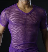 Zhongshan Wholesale Men's Transparent Mesh Short Sleeve Fashion Trendy Men's Performance Underwear Explosions Foreign Trade