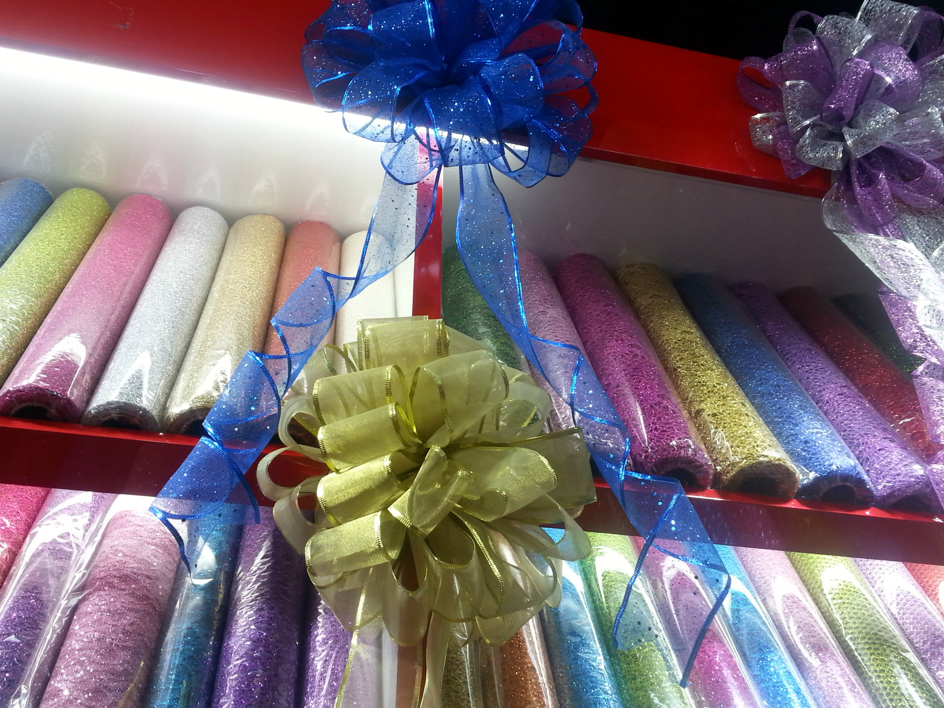 25cm Glitter Powder Christmas Bow Hanging Christmas Tree Decoration diy Accessories Christmas Bow Pendant_voghion.com