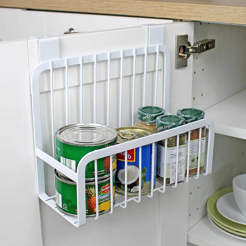 Suministros para el hogar Gabinete de estilo japonés cesta colgante cesta de almacenamiento de hierro estante de almacenamiento de cocina sin clavos Marco de almacenamiento de baño estante de artículos diversos