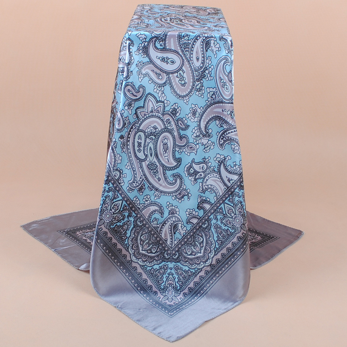 Classic Paisley cashew flower 90 satin large square scarf silk scarf wholesale women's vintage printed scarf