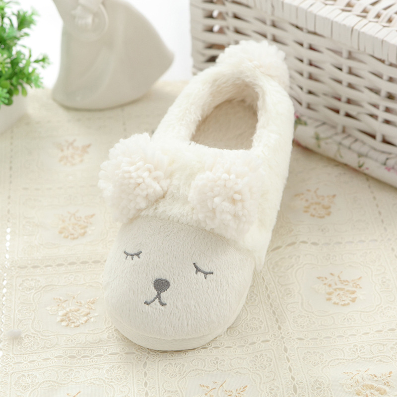 New Squinting Little Sheep Indoor Home Warm Shoes Silent Home Women's Slippers Floor Shoes Maternal Shoes