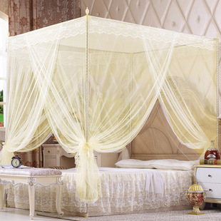 Wholesale square top palace stainless steel tube three-door Princess floor mosquito net factory direct mosquito net