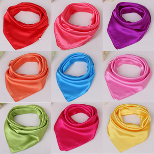 Solid Color Plain Color Cote Square Scarf Professional Square Scarf Performance Men and Women Small Silk Scarf Stewardess Bank Hotel Summer and Autumn 60 Silk Scarf