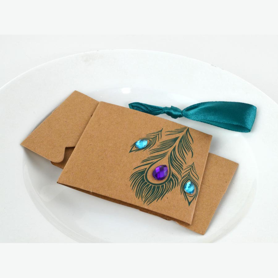Peacock Candy Box Drawer Paper Box Candy Dessert Tea Bag Box Kraft Paper Candy Box Diamond Peacock Gift Box Packaging
